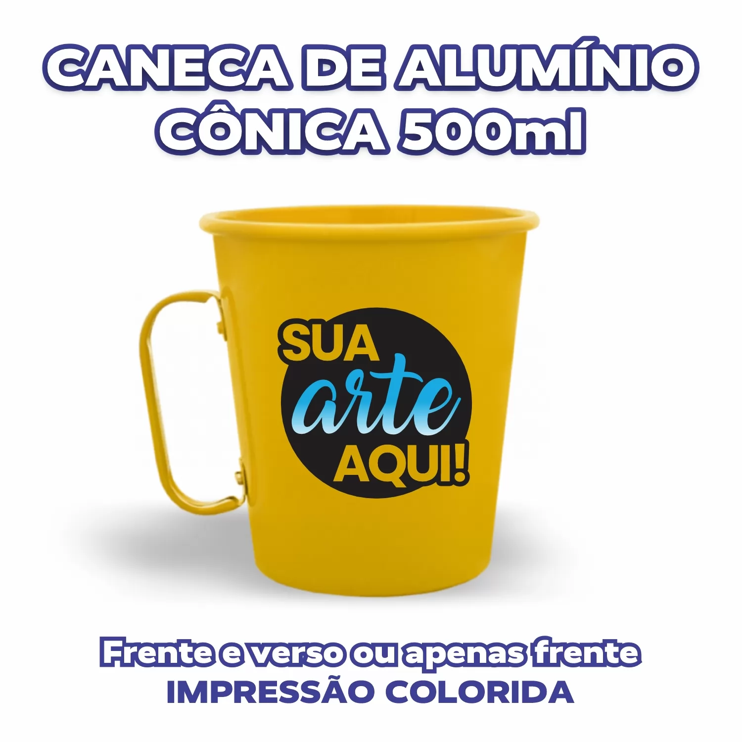 Caneca de Alumínio 500ml - Cônica 